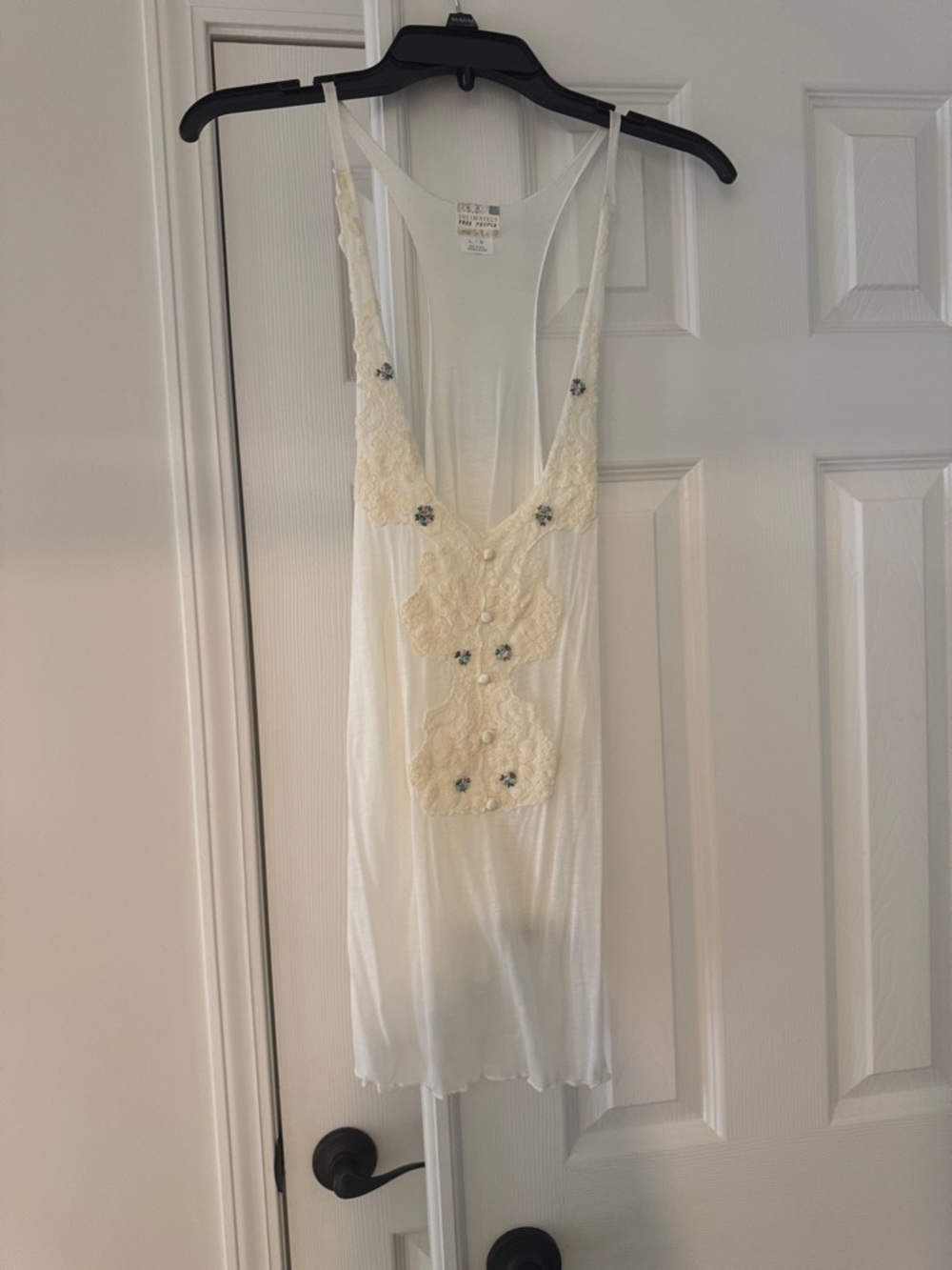 Delicate White Lace Appliqué Slip shirt